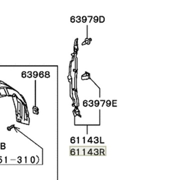 DRŽÁK PŘEDNÍHO BLATNÍKU PRAVÝ PAJERO IV MITSUBISHI 5379A274