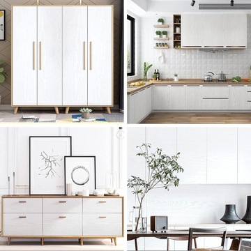 SAMOPRZYLEPNA MEBLOWA OKLEINA NA MEBLE FOLIA BIAŁY DĄB 60cm x 10m