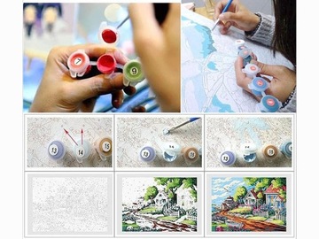 Картина по номерам Красные деревья S086