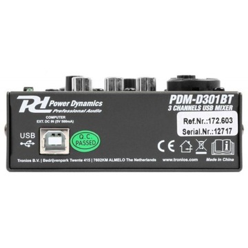 Power Dynamics PDM-D301BT 2-канальный микшер USB BT