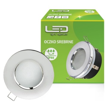 Oprawka Oczko Halogenowe do Podbitki Hermetyczne Srebrne IP44