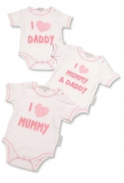 BODY NIEMOWLĘCE Komplet 3-PAK `I love Mummy Daddy`