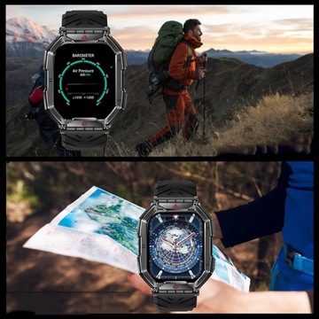 МУЖСКИЕ СМАРТ-ЧАСЫ С BLUETOOTH 107 СПОРТИВНЫХ РЕЖИМОВ АЛЬТИМЕТР ЧЕРНЫЕ 1ATM