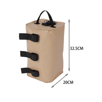 4 мешка с водой с навесом, мешки с песком и походная палатка