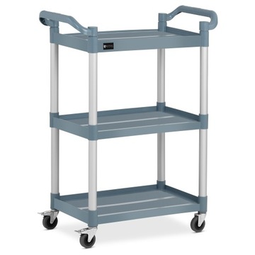 Пластиковая тележка для официанта с 3 полками 630 x 400 мм до 90