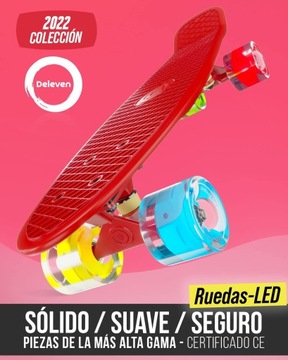 Deskorolka fiszka Mini Cruiser, świecące kółka