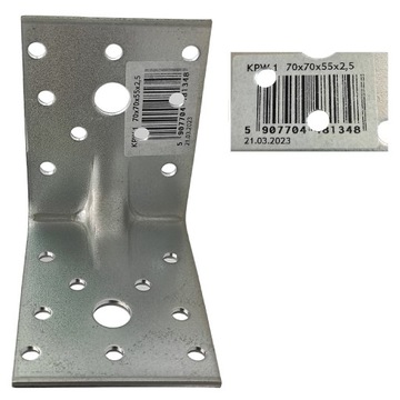 Kątownik do drewna łącznik KPW-1 1szt 70x70x55x2,5mm