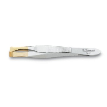 ZŁOTA Pęseta do brwi 3 Claveles SZEROKA pęseta do depilacji 8cm