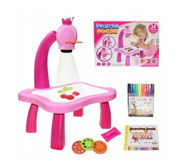 PROJEKTOR MAGICZNY STOLIK DO MALOWANIA Z TABLICĄ PROJEKTOREM RZUTNIK SLAJDY