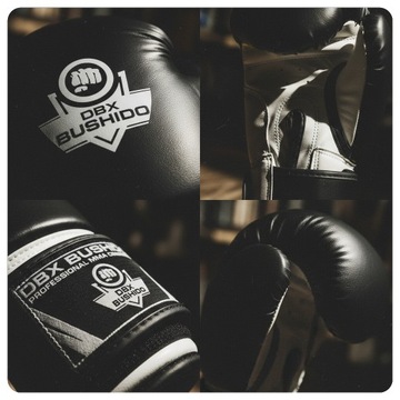 БОКСЕРСКИЕ ПЕРЧАТКИ ДЛЯ ТРЕНИРОВОЧНЫХ СПАРИНГА, ЧЕРНО-БЕЛЫЕ DBX BUSHIDO, 14 УНЦИЙ