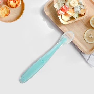 Детская мягкая силиконовая ложка конфетного цвета, ложка для детского питания, детское питание