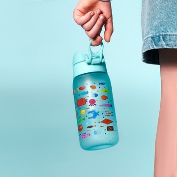 Butelka na wodę ION8 BIDON 350/400 ml RYBKI dla dzieci do szkoły bez BPA