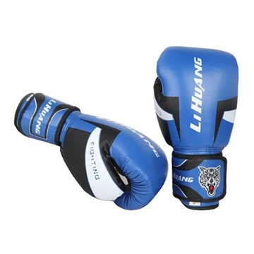 Rękawice bokserskie Muay Thai Kick Boxing PU 10 uncji Niebieskie