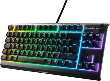 SteelSeries Apex 3 TKL - Klawiatura gamingowa RGB, 8strefowe podświetlenie