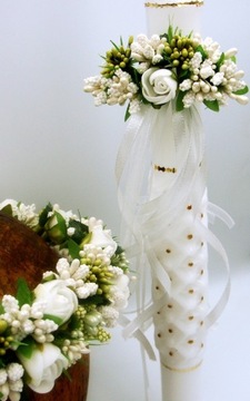 украшение свечей, ерш, бантик, свободный капельник