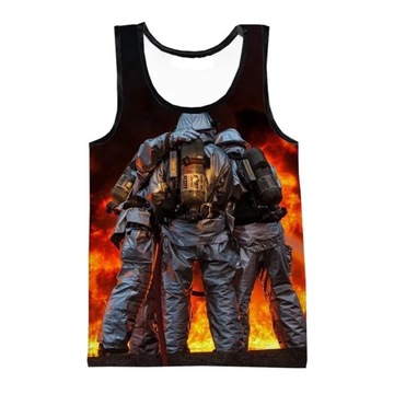 Koszulka bez rękawów 3D Print Firemen Graphic