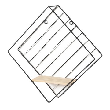 -Floating Wall Shelf Wall Mounted Black Rectangle