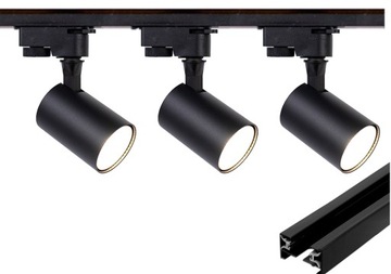 Lampki sufitowe szynowe + szyna PREMIUM 1,5m 1 Faza - do przedpokoju salonu