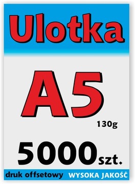 Ulotki, ulotka A5 5000 szt. jednostronne, dwustronne