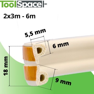 Уплотнитель самоклеящийся для окон ТИП Р 6 м БЕЛЫЙ Уплотнитель резиновый