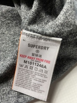 Superdry Super DRY REAL JAPAN/ORYGINALNY szary bawełniany T SHIRT rozmiar L