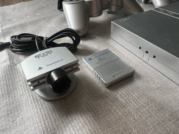КОНСОЛЬ PLAYSTATION 2 PS2 2 ПАДА КАРТА ПАМЯТИ КАМЕРА