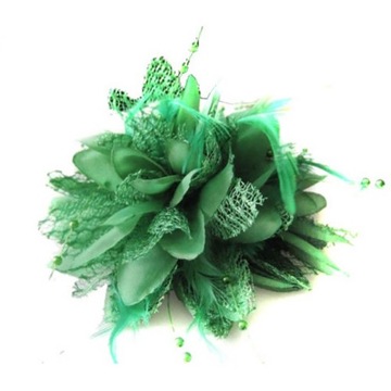 Moda Kwiat Pióro Koralik Corsage Opaska do Włosów Pin Wedding