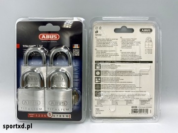 Титановый навесной замок ABUS 4 x 727TI/40 Quad