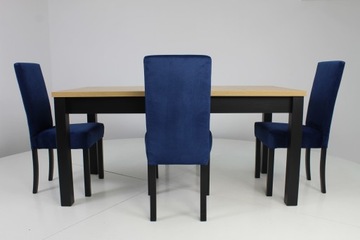 Комплект LOFT 4 стула + стол 160/200 NAVY VELVET