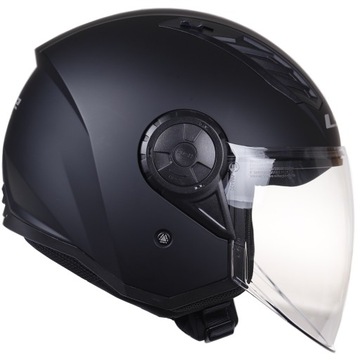 LS2 OF616 AIRFLOW II ЧЕРНЫЙ МАТОВЫЙ ОТКРЫТЫЙ ШЛЕМ JET ECE 22/06