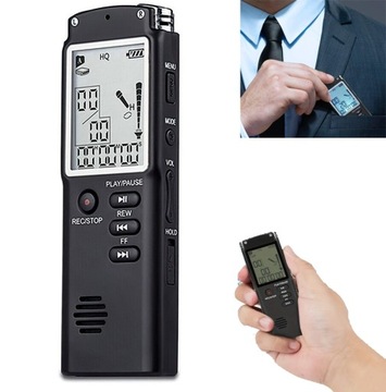 ODTWARZACZ MP3 REJESTRATOR GŁOSU URZĄDZENIE DO REJESTROWANIA GŁOSU 16 GB + SŁUCHAWKI