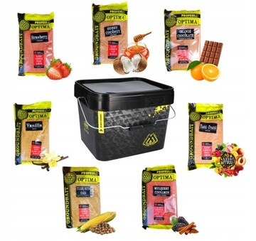 Zestaw zanęt Optima SŁODKIE 7kg +WIADRO MIKADO 10L