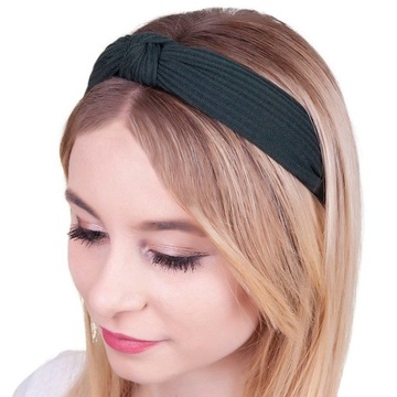 ОБОДКА ДЛЯ ВОЛОС, зеленая, широкий УЗЕЛ, ТЮРБАН
