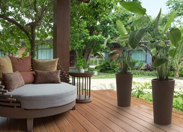 ЛИЛИЯ ДЖАМПЕР горшок для цветов, диаметр 30см, цвет АНТРАЦИТ + вставка