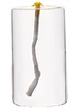 SZKLANA PRZEZROCZYSTA ŚWIECA LAMPA OLEJOWA 12,5 cm