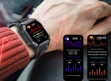 SMARTWATCH ZEGAREK MĘSKI SPORTOWY WODOODPORNY ROZMOWY KROKI EKG CIŚNIENIE