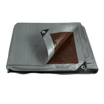 Брезент 210г Толстый 8х12 Серебристо-Коричневый МОРОЗОСТОЙКИЙ УФ+++