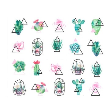 Наклейки на ногтевой воде BN -1762 - растения