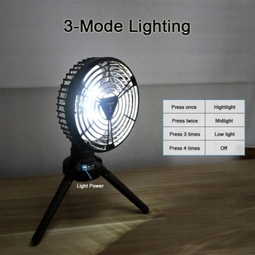 Кемпинговые вентиляторы для палаток 10400мАч