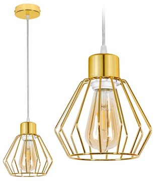 LAMPA WISZĄCA SUFITOWA ŻYRANDOL ZŁOTA BRYLANT LED