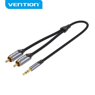 VENTION Kabel Jack 3,5mm - 2x RCA w oplocie - 5m
