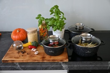 Набор кастрюль BLACK STONE POTS, 6 кастрюль с крышками.