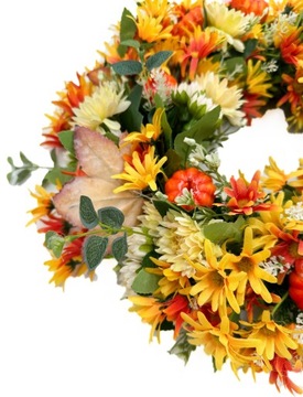 WIANEK KWIATOWY DEKORACYJNY OZDOBNY Z DYNIAMI 40cm