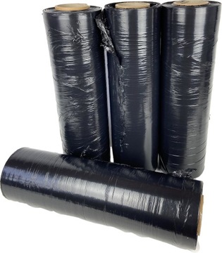 FOLIA STRETCH 4x 5KG strecz CZARNA MOCNA 23 um