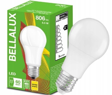 Żarówka LED 8.5W = 60W E27 barwa 2700K