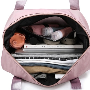 TORBA DAMSKA REGULOWANA MAŁA DUŻA PODRÓŻNA SPORTOWA RÓŻOWA DO SAMOLOTU