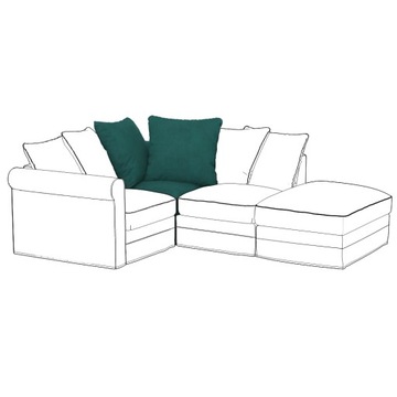 GRONLID Pokrycie sekcji narożnej, Velvet Aqua