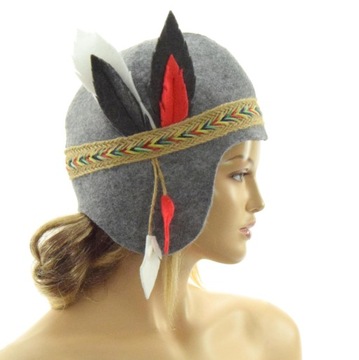 Czapka do sauny- zestaw damski-INDIANKA -S