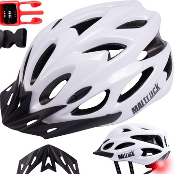 KASK ROWEROWY NA ROWER UNIWERSALNY REGULOWANY WYGODNY Z LAMPKĄ 57-62CM