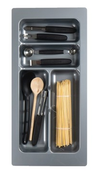 WKŁAD NA SZTUĆCE ORGANIZER DO SZUFLADY 30cm SZARY